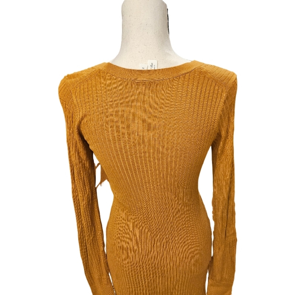 NWT - Anthropologie Elegant Mustard Cardigan Dress - Picture 6 of 9